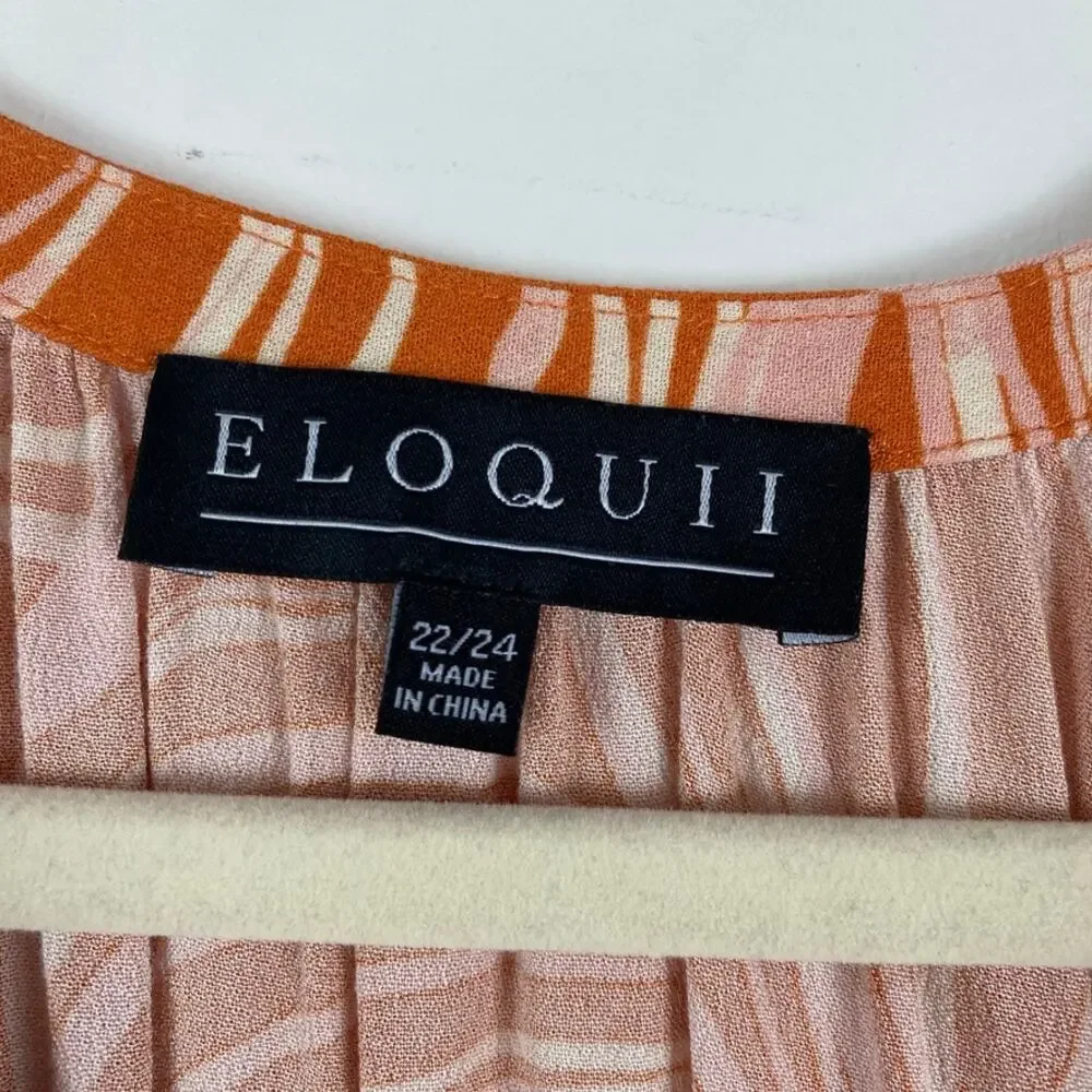 Eloquii Tropical Shift Dress Orange 22/24